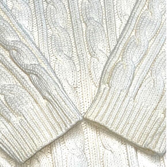 Adrienne Vittadini Sport Vintage Cream Cable Cardigan Sweater S - Picture 4 of 9